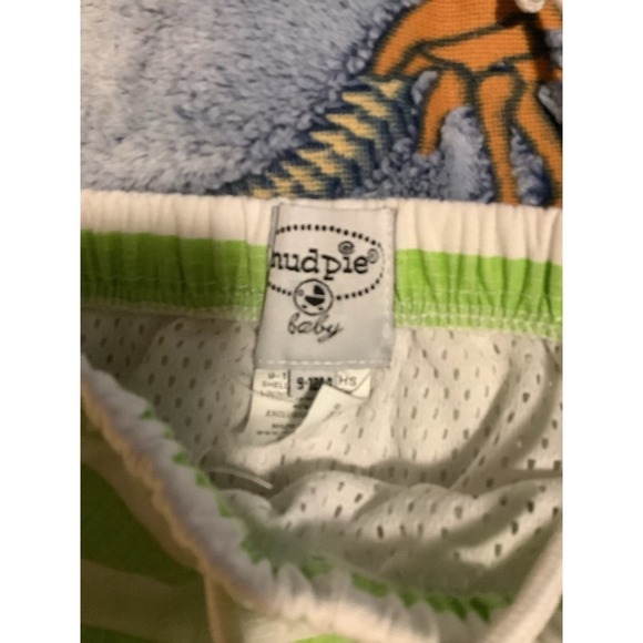 Mud Pie Baby Boy’s Size 6-12 Months Shark Green Striped Swim Trunk Shorts - Picture 2 of 3